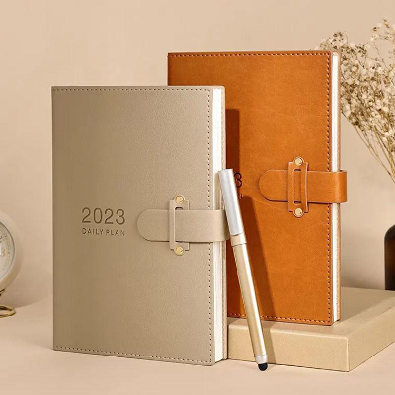 Customized factory wholesale high-end business planner pu leather A5 diary 2025 weekly planner office notebook