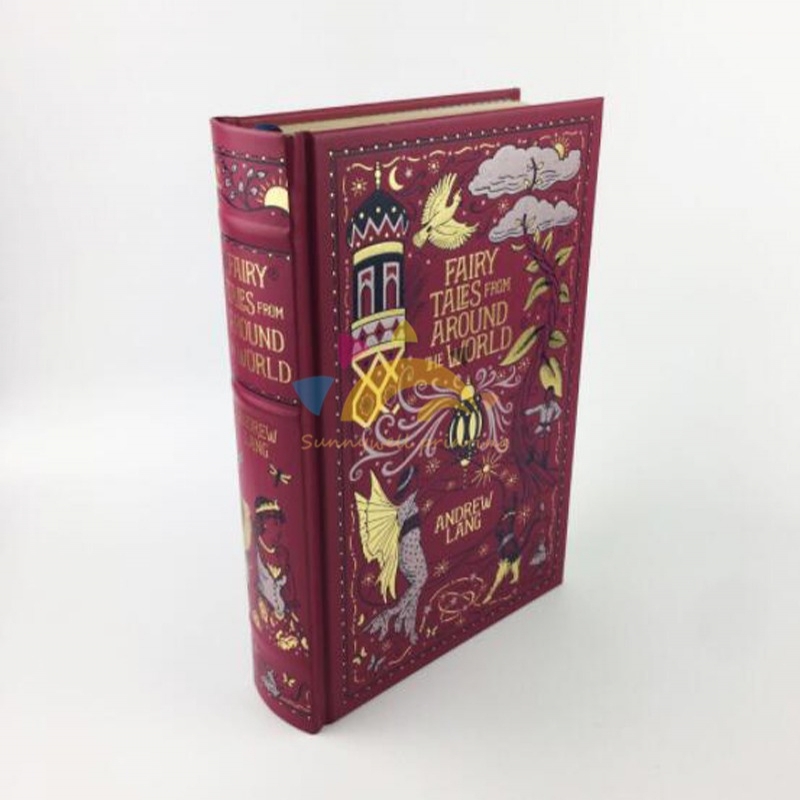 Coffee table book round spine foil stamping leather cover religous book binding
