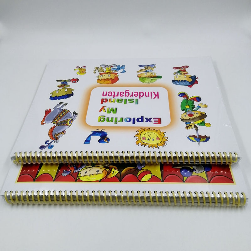 School kindergarten education book plastic coil bound book printing factory