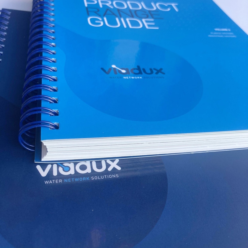 W-O wire coil bound catalog book brochure printing